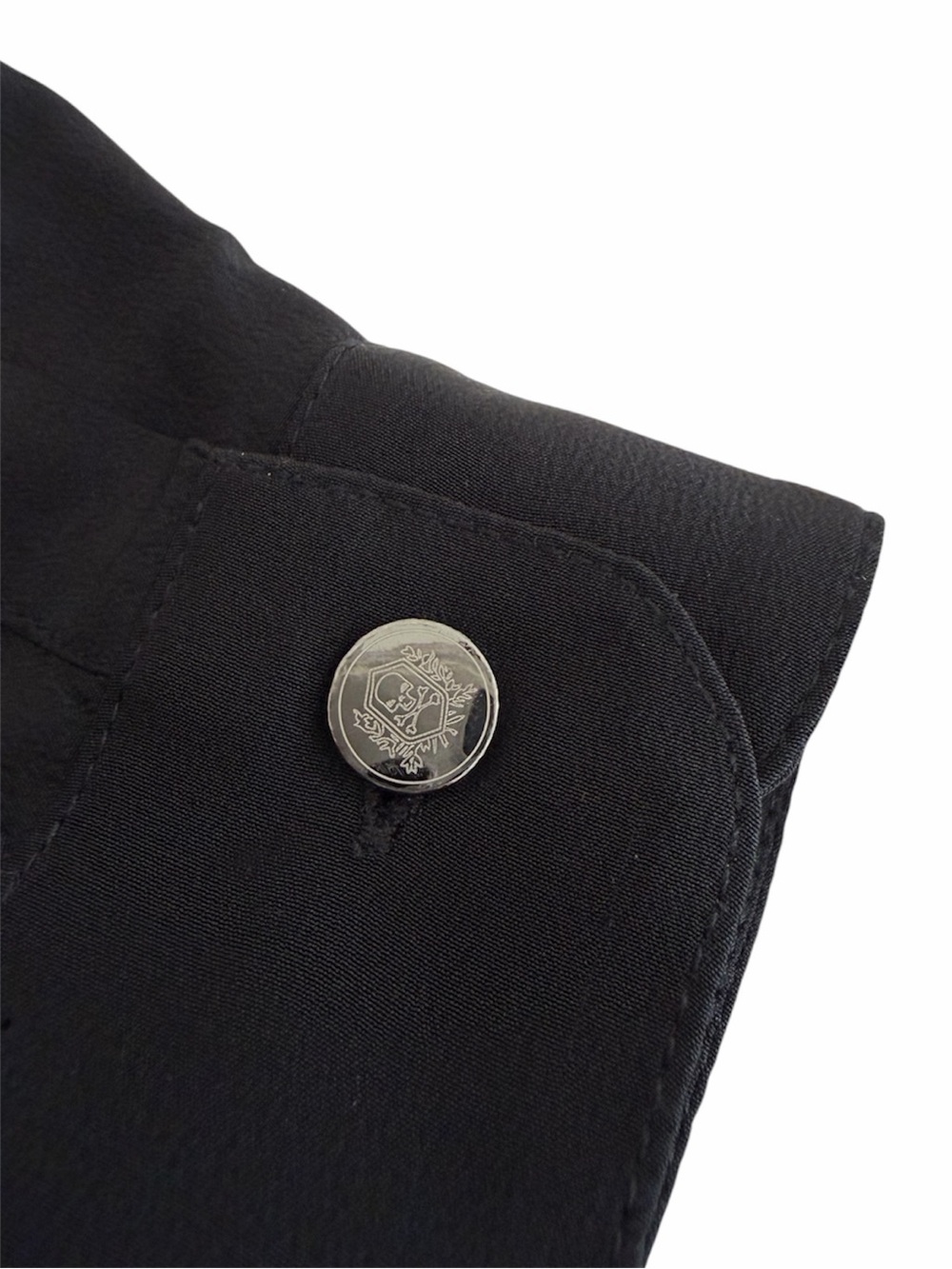 The Kooples Black 100% Silk Button Front Blouse Shirt Size 1 - Picture 5 of 6